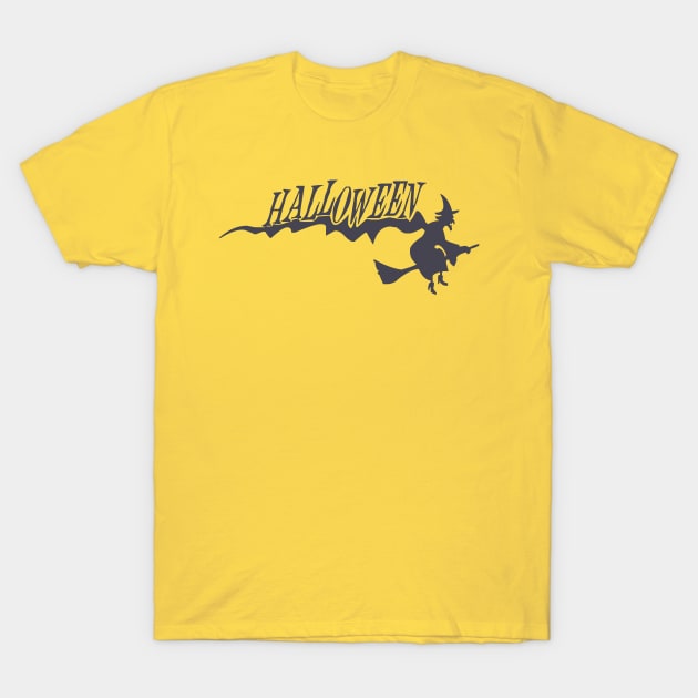 Halloween Witch on a broom T-Shirt by BoogieCreates